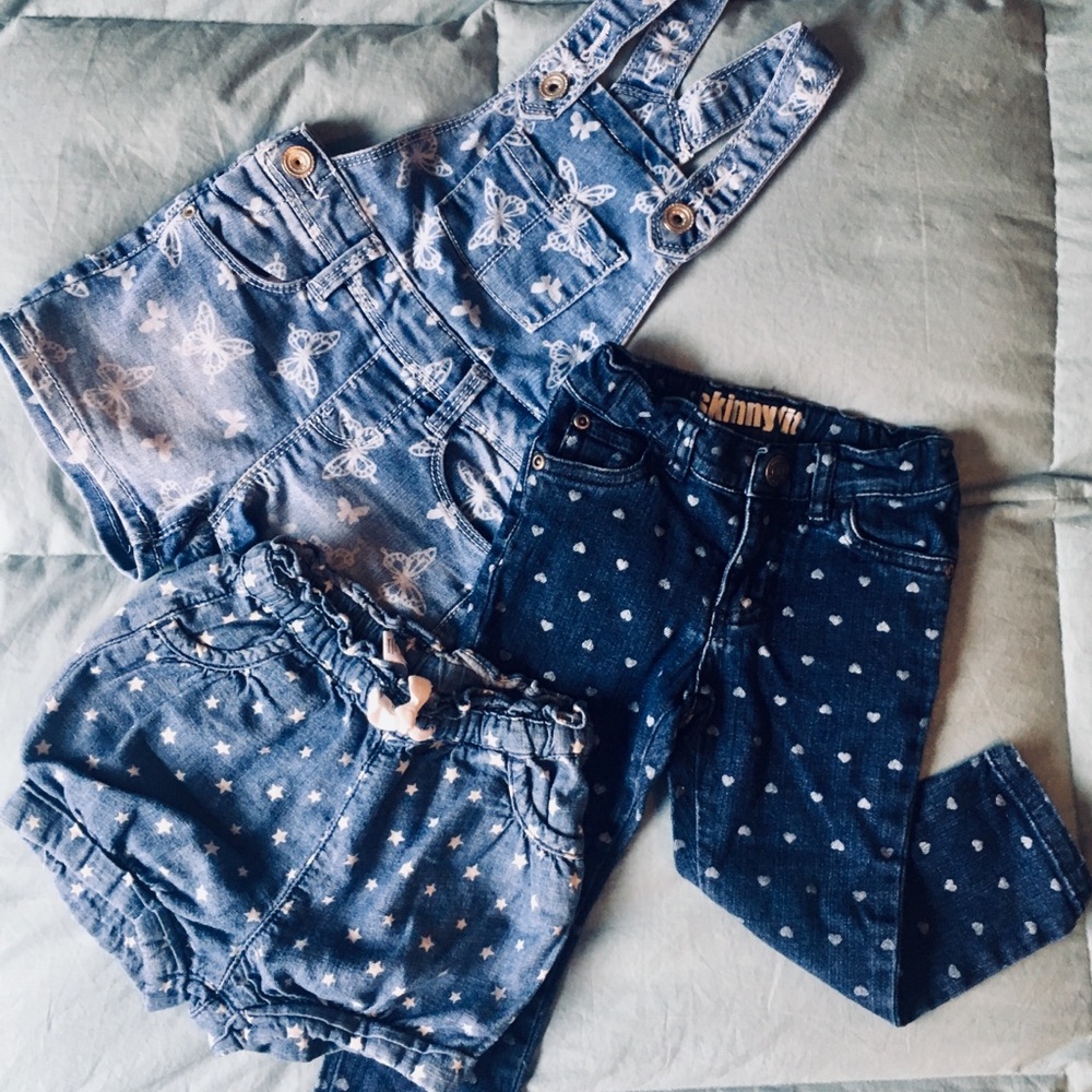 Butterflies, hearts, stars on denim, oh my!